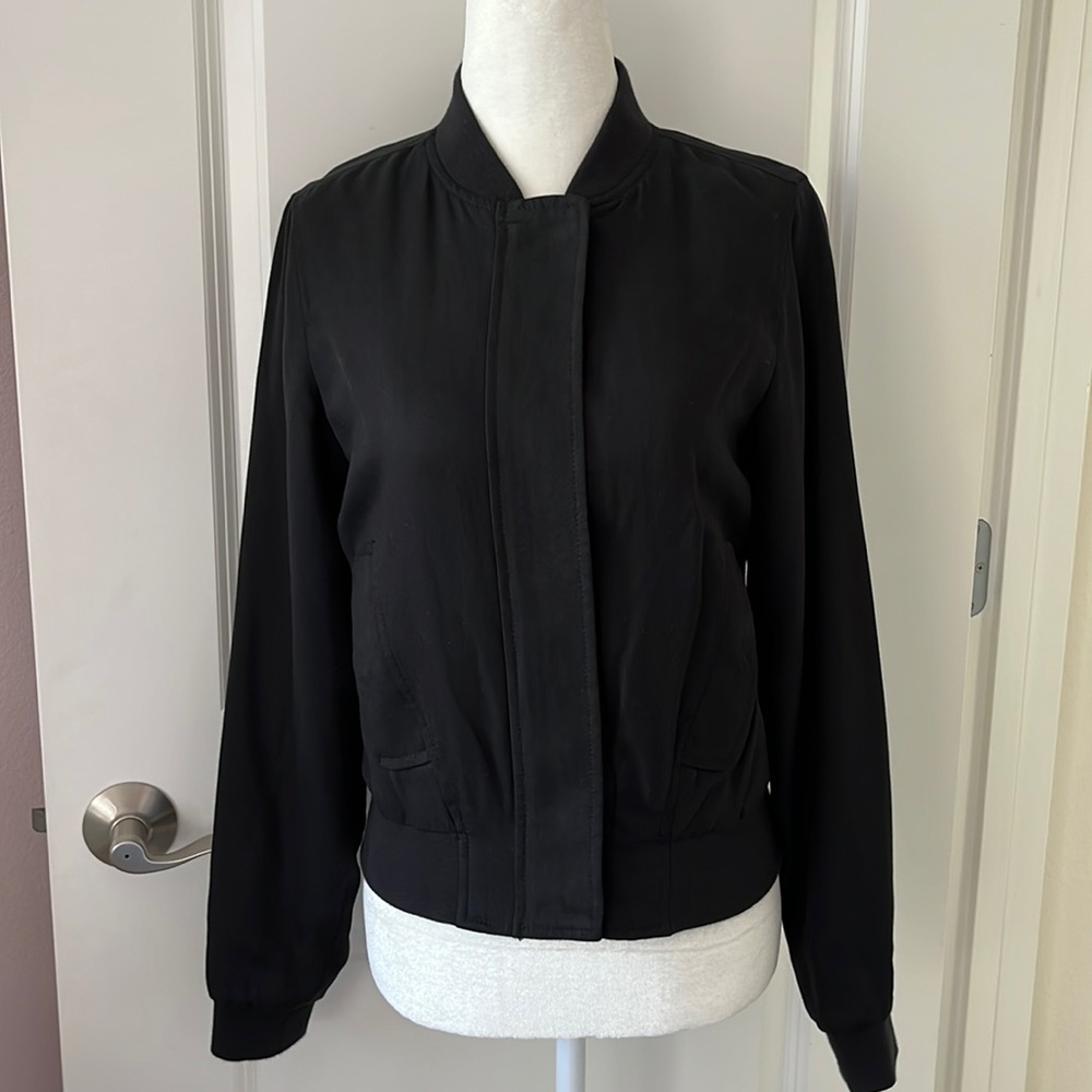 Banana Republic Black Lightweight Bomber Style Jacket Size XS